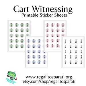 Cart Witnessing Printable Sticker Sheets JW Clip Art Pioneer Gifts SMPW Gift Tags Instant Download image 1