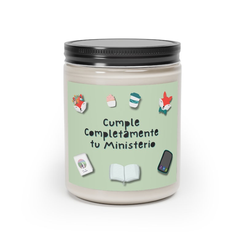 2023 Pioneer School Gifts Cumple Completamente tu Ministerio Spanish JW Escuela Precursores Regalo Scented Candle, 9oz image 6