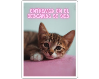 Spanish - Entremos En El Descanso De Dios Pegatinas Gatito - JW Stickers - 2023/2024 Asamblea de Circuito testigos de Jehová