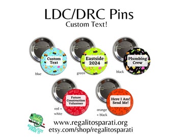 Custom Text Illustrated Construction JW Pins LDC Construction Servant Gifts Magnetic Button Add Crew or Project Location! Any Language =)