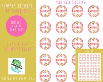 Always Rejoice Stickers Download Instant DIY Gifts (20 or 80)