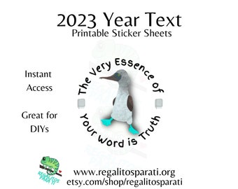 2023 JW Kids Year Text Stickers The Very Essence of Your Word is Truth Printable JW Clip Art  Pioneer Gift - Gift Tags - Instant Download