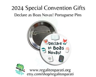 Portuguese Declare as Boas Novas Button Pins Vinyl Stickers 2024 JW Special Regional Convention Kids Gifts Illustrated Fox Bulk Discount