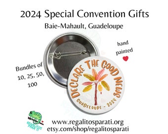 Baie-Mahault, Guadeloupe Declare the Good News JW Special Convention Gifts Pins Magnets Stickers Bulk Discount Tropical Banana Tree