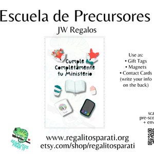SPANISH 2024 Pioneer School Printable Card JW Gifts Instant Download Escuela de Precursor Cumple Completamente tu ministerio JW Tarjeta image 2