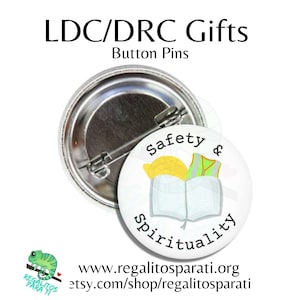 Safety and Spirituality DRC Pins Pack of 10, 25, 50, or 100 JW Pins LDC Construction Servant Ramapo Gifts jw Disaster Relief Magnetic Button image 1
