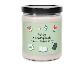 JW Baptism Gift Scented Soy Candle, 9oz Illustrated Fully Accomplish Your Ministry Personal Study