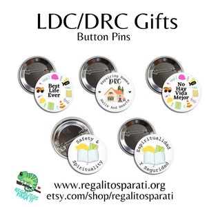 Safety and Spirituality DRC Pins Pack of 10, 25, 50, or 100 JW Pins LDC Construction Servant Ramapo Gifts jw Disaster Relief Magnetic Button image 4