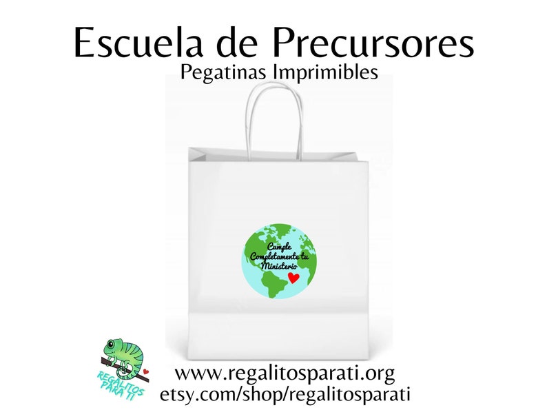 SPANISH 2024 Pioneer School Gifts Stickers Tags Instant Download Escuela de Precursor Cumple Completamente tu Ministerio pegatinas image 2