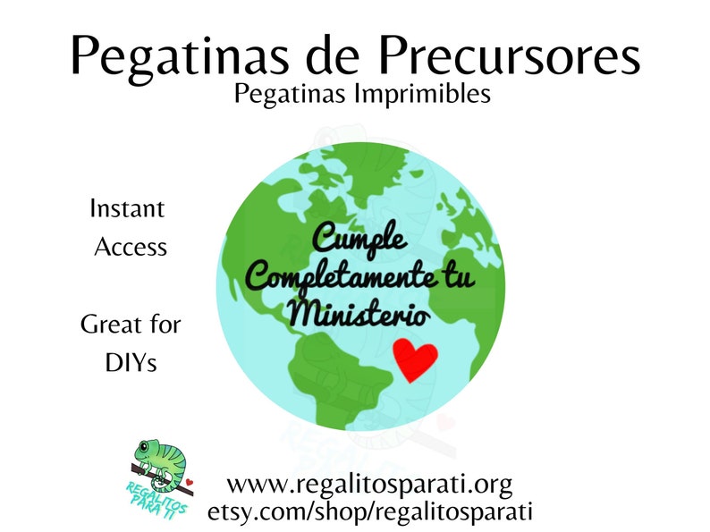 SPANISH 2024 Pioneer School Gifts Stickers Tags Instant Download Escuela de Precursor Cumple Completamente tu Ministerio pegatinas image 1