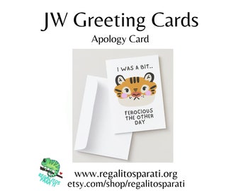 A Bit Ferocious - Funny Kids Apology Card Printable - JW Printable Greeting Cards -  Wife Husband Friend Apology Card