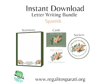 Spanish Printable Card & Letter Writing Set Envelope Seals JW Stickers Stationary Cards Jehovah is a Refuge Encouragement Cards