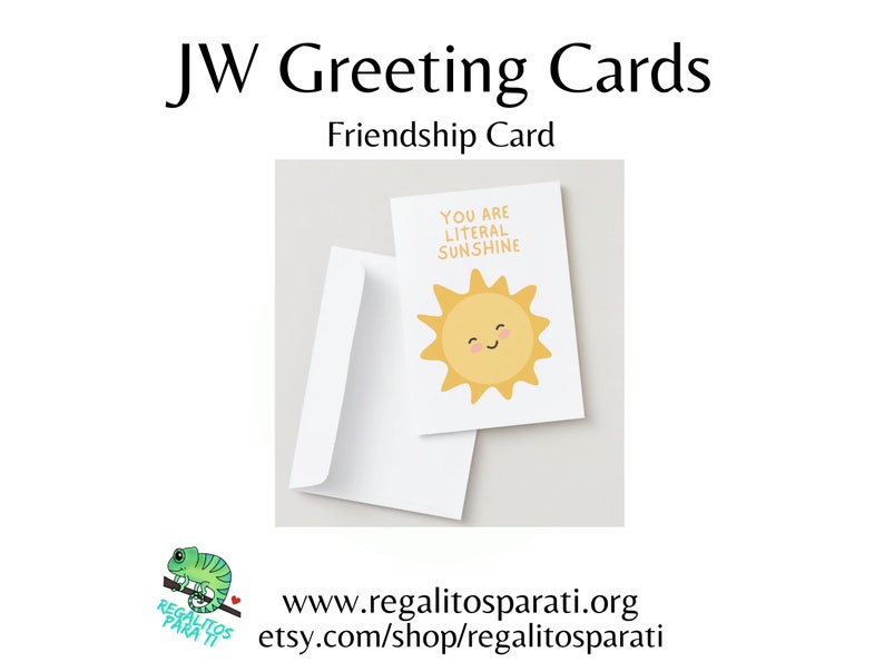 You Are Sunshine JW Printable Greeting Cards Friendship Just Because Card Blank Happy Greeting Card image 1