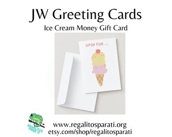 Open For Ice Cream Money Printable - Gift Card Holder - Funny Greeting Cards -Office Party Coworker - Pioneer Gift Service Group Treat