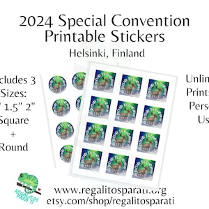 2024 Helsinki Finland JW Special Convention Gifts Originele kunstwerken geschilderde rendieren afdrukbare stickers Download Verklaar het goede nieuws afbeelding 2