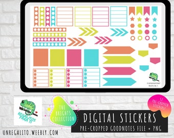 Digital Sticky Notes / Digital Stickers / Pre-Cropped for Goodnotes  / Instant Download / JW Planner / 52 Stickers!