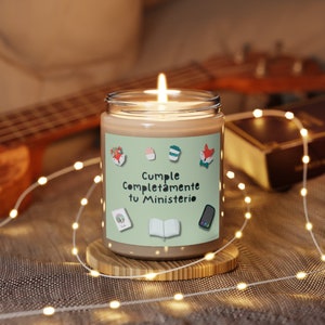 2023 Pioneer School Gifts Cumple Completamente tu Ministerio Spanish JW Escuela Precursores Regalo Scented Candle, 9oz image 3