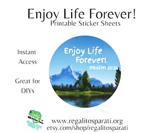 INSTANT DOWNLOAD Enjoy Life Forever Letter Writing Scripture Stickers Bible Verse Envelope Seals 2021 Year Text Isaiah 30:15