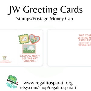 Letter Writing Appreciation Stamp Postage Money Card JW Printable Greeting Cards Encourage Elderly Brothers Sisters Pioneers image 2