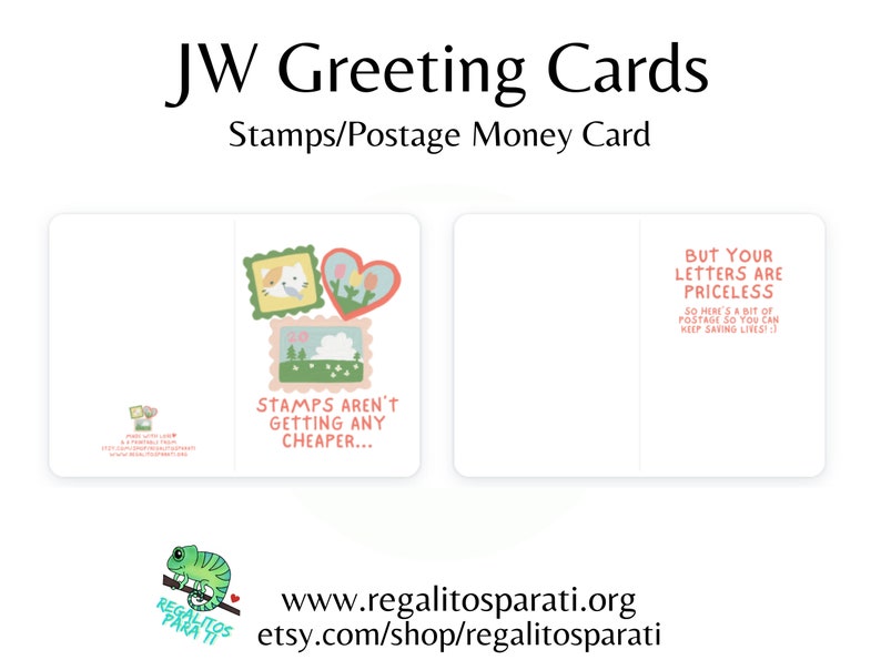 Letter Writing Appreciation Stamp Postage Money Card JW Printable Greeting Cards Encourage Elderly Brothers Sisters Pioneers image 2