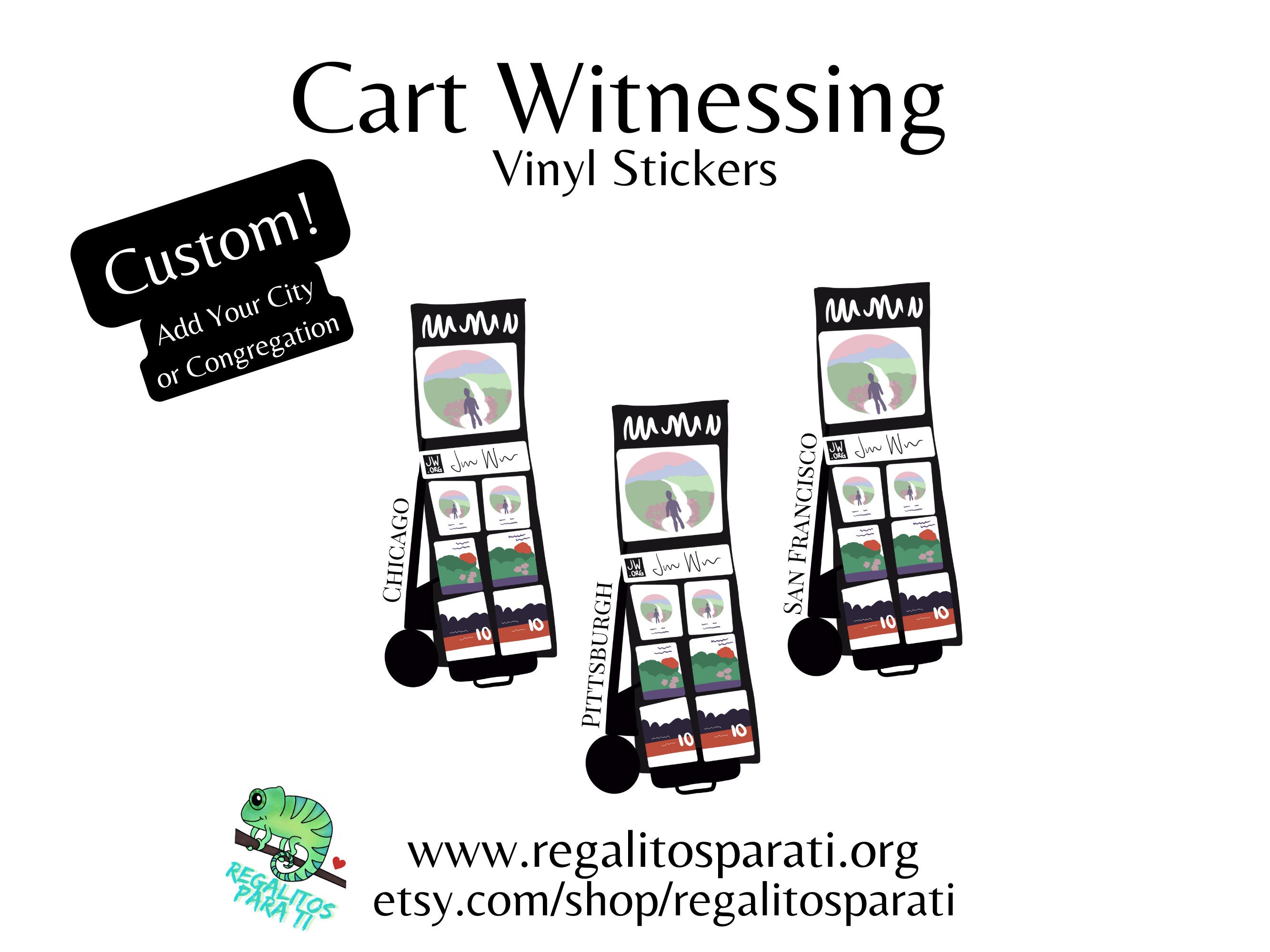 Cart Witnessing SMPW JW Gifts | Sticker