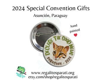 Asunción, Paraguay Declare the Good News JW Special Convention Gifts Pins Stickers Magnets Bulk Discount - Hand Painted Ocelot