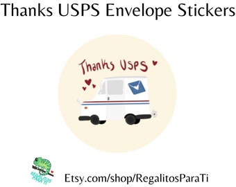 Thanks USPS Stickers Cartoon Mail Truck Happy Mail Thanks Essential Workers  Instant Download