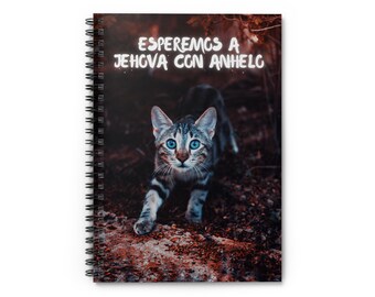 Spanish - Esperemos a Jehová Con Anhelo Cuaderno Gatito - Eagerly Wait for Jehovah JW Assembly Notebook - 118 pages