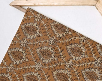 Dabu Hand Block Printed Fabric, Cotton Fabric, Indian Summer Fabric, fabric by yard, womens clothing Fabric for Kimono, Robe Dress Fabric