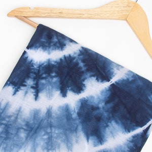 Indigo Blue Tie Dye Fabric Navy Blue Cotton Handmade Semi Sheer Breathable Shibori Fabrics Beach Party Fabrics By Yards