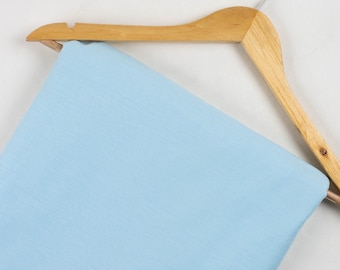 Solid Sky Blue Cotton Fabric by the yard Plain Fabric Soft Light Weight Dressmaking Fabric, Craft Fabric, Quilting Fabric Semi sheer