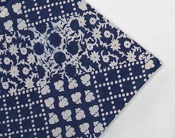 Fabric By The Yard Royal Indigo Fabric Blue Hand Block Printed Fabric Indian Cotton Leaf Print Summer Woman Dress Material Fabric KDF#456