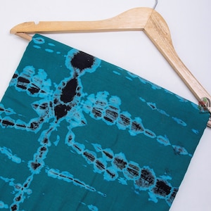 blue black tie dye fabric cotton handmade beach party dressmaking summer women sewing material indian clothmaking craft