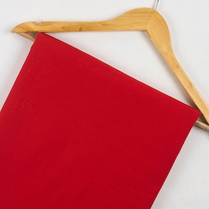Solid Red Cotton Fabric by the yard Plain Fabric Soft Light Weight Dressmaking Fabric, Craft Fabric, Quilting Fabric Semi sheer fabrics