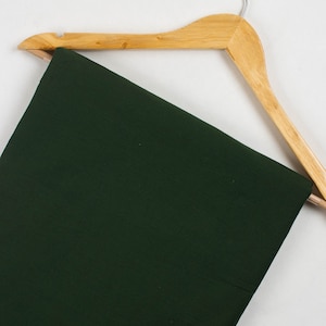 Solid Dark Green Cotton Fabric by the yard Plain Fabric Soft Light Weight Dressmaking Fabric, Craft Fabric, Quilting Fabric Semi sheer