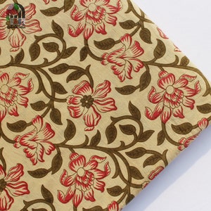 Upholstery Cotton Hand Block Print Fabric Indian Summer Women Dressmaking Floral Fabric For Sewing Home Decor HBF#93