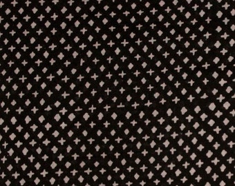 Black Cotton Fabric Polka dots Block Printed Fabric Summer Fabric Natural Color Light Weight Woman Dress Sewing Fabric By The Yard BWF#04