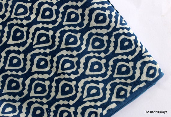 上品なブランド India Fabric Indigo Fabric by the Yard Blue Mud Resist Block 小物