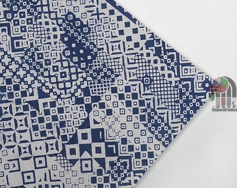 Indigo Block Print Fabric By The Yard Dabu Print Cotton Fabric Indian Hand Block Printed Fabric Mud Resist Soft Fabric IBF#6