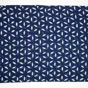 Indian Block Print Fabric Cotton Running Fabric Natural Color Fabric Indigo Fabric for Sewing, Dressmaking By The Yard IBF#068