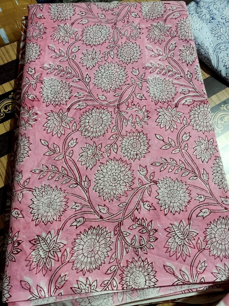 Flower Cotton Indian Fabric Summer Sewing Fabric Dressmaking Etsy