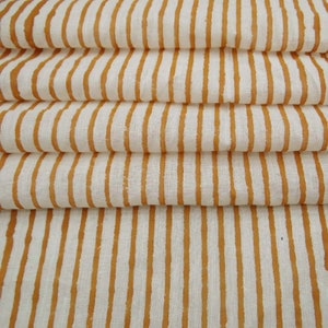 Block Print, Stripe Fabric Voile Stripes Cotton Fabric, 100% Cotton Soft Voile Fabric, Light Weight Jaipuri Print Running Fabric HBF#042