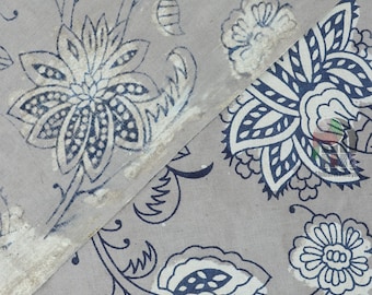 10 Yards Wholsale Fabric Floral Hand Block Printed Cotton Fabric, Natural Vegetable Dyed Printed Fabric, 100% Cotton Fabric KDF#010