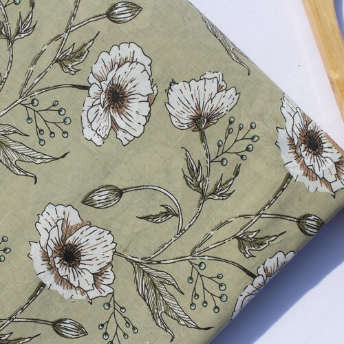 Cotton Voile Fabric by the Yard Block Printed Fabric Sewing Etsy