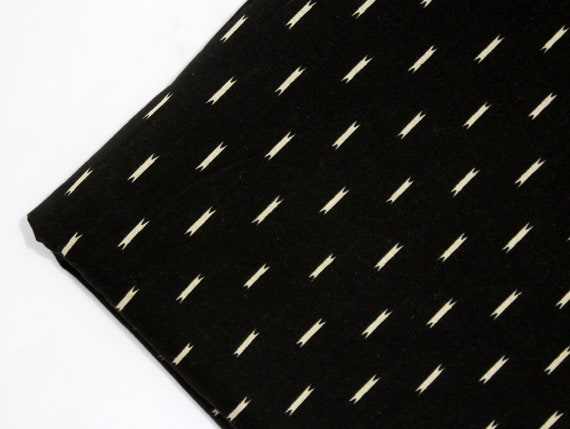Black Indian Cotton Fabric Hand Block Printed Fabric, Natural Vegetable Color Soft light Weight Craft Fabric By The Yard BWF#08