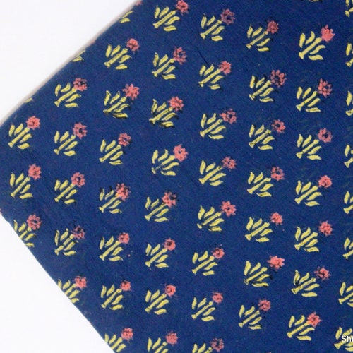 Indian Block Print Fabric by the Yard Block Printed 100 Etsy