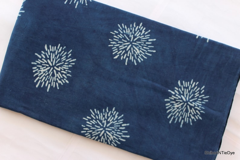 Blue - Hand Block Print Patchwork Cotton Unstitched Kurta Material (2.5m) 47