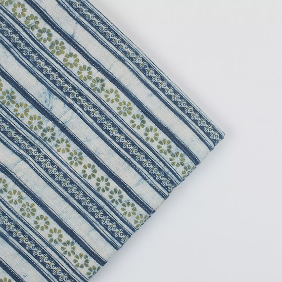 Indian Block Print Kantha Fabric Quilting Soft Light Fabric Summer Fabric Running Cotton Handmade Fabric By The Yard KIF#127