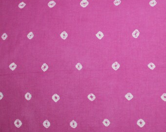 10 Yards Pink Fabric Indian Bandhani Fabric Light Weight Fabric Natural Color Tie Dye Women's Clothing Girls Dress Fabric WF#020