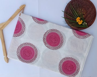 Soft Cotton Voile Print Hand Block Fabric ,Vegetable Dye Print Fabric , lightweight dressmaking summer womens   HBF#87